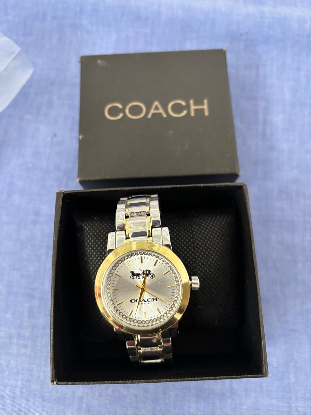 COACH Two-Tone Gold and Silver  Bracelet Watch